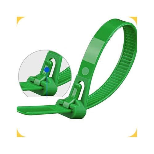 Kabelbinder UV Beständig,Kabelbinder Wiederverschließbar Schwarz Weiß Grün Set Lang Kabelbinder Klett,Kabelbinder Wiederverwendbar für Gartenarbeit/Wohnen/Werkstätten ( Color : Vert , Size : 5x300mm ) von ZZDZW