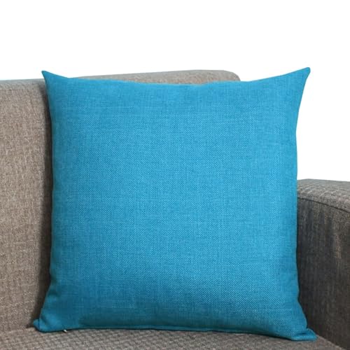 Kissenbezug 80x80,70x70, 2er Set,Sofa Kissenbezüge 65x65,Leinen Zierkissenbezug Dekokissen Sofakissen Bezug Groß Kissenhülle Dekorative Zierkissenbezüge Kissen Bezug(Lake Blue,40cmx40cm Set Of 2) von ZZDZW