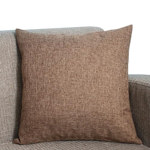 Kissenbezug 80x80,70x70, 2er Set,Sofa Kissenbezüge 65x65,Leinen Zierkissenbezug Dekokissen Sofakissen Bezug Groß Kissenhülle Dekorative Zierkissenbezüge Kissen Bezug(Rötlichbraun,90cmx100cm Set Of 2) von ZZDZW