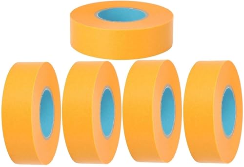 Malerband 25mm 50mm X 50m 100mm Abdeckband Maler,5 Rollen Malerkrepp 30mm 20mm X 50m Breit Goldband,Weiß Abdeckfolie Kreppband Klebeband Maler 10mm Rollen Für Malerarbeiten ( Color : Yellow , Size : 2 von ZZDZW