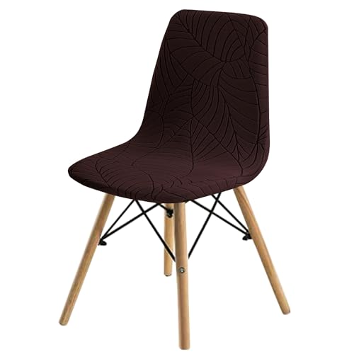 Moderne Jacquard Esszimmerstuhlbezüge Freizeit Gebogene Stuhlhussen 6er 4er 2er Set Skandinavisch Stuhlbezug Ohne Armlehnen Waschbar Stuhlabdeckung Für Küchen Hotel Bankett ( Color : Coffee , Size : S von ZZDZW