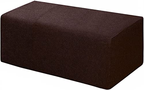 Rectangle Stretch Ottoman Cover Ottomane Schonbezug Hockerbezug Hocker Hussen Für Rechteck Fußhocker Bezug Abdeckung Überzug Hocker Waschbar Hockerabdeckung ( Color : Dark coffee , Size : S small ) von ZZDZW