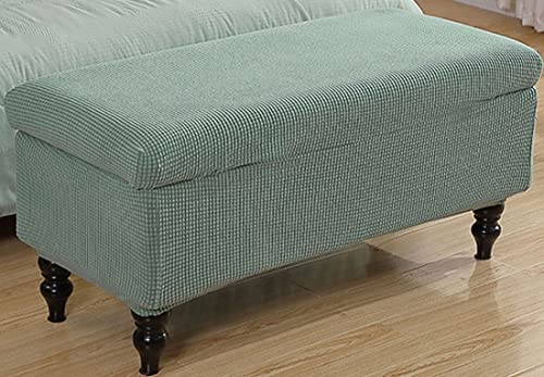 Schonbezug Sitzhocker mit Stauraum Sitzbank faltbar Truhen Aufbewahrungsbox Bezug Für 76 x 38 x 38cm Rechteckiger Ottomane Protector Bezug Für Fußhocker Hocker Cover ( Color : Vert , Size : 31-43in ) von ZZDZW