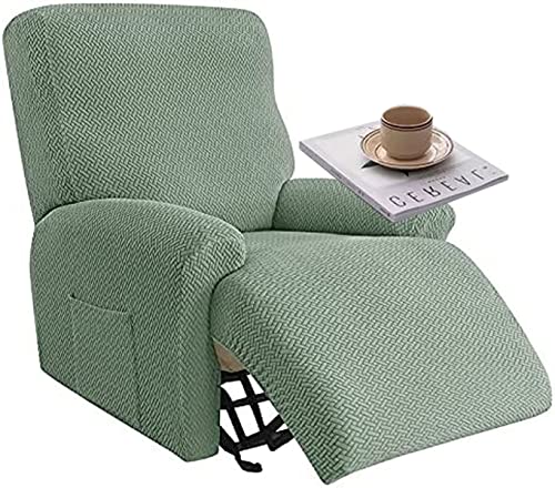 Sesselschoner für Relaxsessel 4-Teilig Alleine Waschen mit Seitentasche,Fernsehsessel Bezug Separat Gereinigt Stretch Husse Relaxsessel Sesselbezug Stretch,Elasthan ( Color : #35 , Size : 1 Sitzer ) von ZZDZW