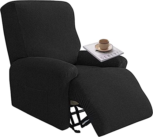 Sesselschoner für Relaxsessel 4-Teilig Alleine Waschen mit Seitentasche,Fernsehsessel Bezug Separat Gereinigt Stretch Husse Relaxsessel Sesselbezug Stretch,Elasthan ( Color : #41 , Size : 1 Sitzer ) von ZZDZW