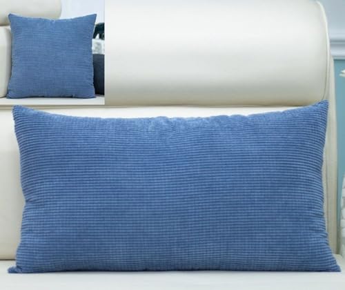 Sofa Kissenbezüge 50x70,Couch Kissenbezug 45x45/40x40 Quadrat 40x60 Dekokissen Bezug 30x50 Rechteck Pillow Cases，Abdeckung Abnehmbare Waschbar Moderne Universal Pillowcase ( Color : Blue , Size : 50x7 von ZZDZW