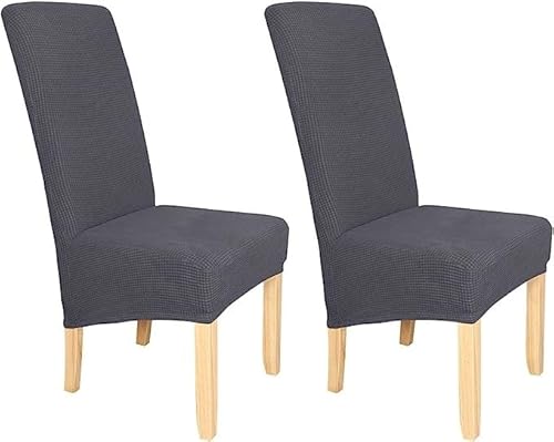 Stuhlhussen Groß 4er 2er 6er set XL Stretch Stuhlbezug Moderne Abnehmbare Waschbar Stuhlbezüge für Esszimmerstühle,Universal Hussen Stuhl Mit Gummiband für Esszimmer ( Color : #1 , Size : 2 Stücke ) von ZZDZW