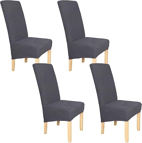 Stuhlhussen Groß 4er 2er 6er set XL Stretch Stuhlbezug Moderne Abnehmbare Waschbar Stuhlbezüge für Esszimmerstühle,Universal Hussen Stuhl Mit Gummiband für Esszimmer ( Color : #1 , Size : 4 Stück ) von ZZDZW