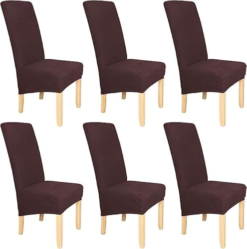 Stuhlhussen Groß 4er 2er 6er set XL Stretch Stuhlbezug Moderne Abnehmbare Waschbar Stuhlbezüge für Esszimmerstühle,Universal Hussen Stuhl Mit Gummiband für Esszimmer ( Color : #13 , Size : 6 Stück ) von ZZDZW