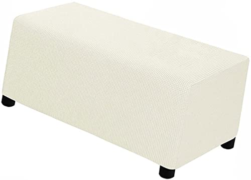 ZZDZW 4 Größen von Rechteckigen Sofa-Fußhockern Hocker Abdeckung Rechteckiger Ottomane Schonbezug Fußhocker Bezug Stretch Aufbewahrungsbox Bezug (Color : Beige, Size : XL extra Large) von ZZDZW