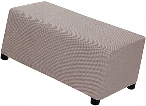 ZZDZW 4 Größen von Rechteckigen Sofa-Fußhockern Hocker Abdeckung Rechteckiger Ottomane Schonbezug Fußhocker Bezug Stretch Aufbewahrungsbox Bezug (Color : Taupe, Size : S small) von ZZDZW