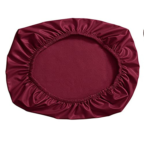 ZZDZW Abdeckung für Rollhocker, Hockerbezug rund Kunstleder Bezug Für Einstellbare Rollkissen Tattoo Massage Hydraulische Salon Hocker Werkstatt Runder Bezug (Color : Wine red, Size : 30-34cm) von ZZDZW