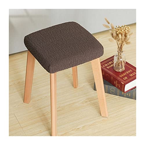 ZZDZW Hocker-Überzug Quadrat Elastische Hocker Abdeckung Hockerbezug Osmanische Bezüge Sitzhocker Bezug Stretch Hocker Bezug Stuhlbezug Protector Hocker Schonbezug (Color : Brown, Size : 2 Stücke) von ZZDZW