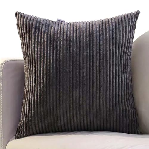 ZZDZW Kissenbezug 80x80 2er Set Sofa Kissenbezüge 65x65,Kord Zierkissenbezug Dekokissen Sofakissen Groß Kissenhülle Dekorative Weiche Zierkissenbezüge Kissen Bezug(Dunkelgrau,75x75 cm) von ZZDZW