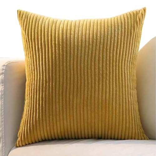 ZZDZW Kissenbezug 80x80 2er Set Sofa Kissenbezüge 65x65,Kord Zierkissenbezug Dekokissen Sofakissen Groß Kissenhülle Dekorative Weiche Zierkissenbezüge Kissen Bezug(Earthy Yellow,75x75 cm) von ZZDZW