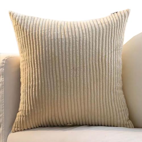 ZZDZW Kissenbezug 80x80 2er Set Sofa Kissenbezüge 65x65,Kord Zierkissenbezug Dekokissen Sofakissen Groß Kissenhülle Dekorative Weiche Zierkissenbezüge Kissen Bezug(Light Khaki,50x70 cm) von ZZDZW