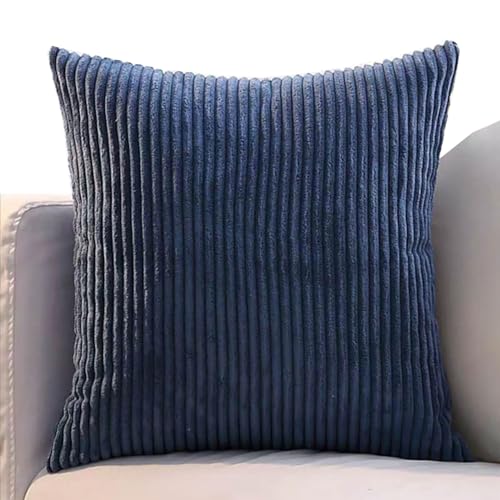 ZZDZW Kissenbezug 80x80 2er Set Sofa Kissenbezüge 65x65,Kord Zierkissenbezug Dekokissen Sofakissen Groß Kissenhülle Dekorative Weiche Zierkissenbezüge Kissen Bezug(Marine,75x75 cm) von ZZDZW