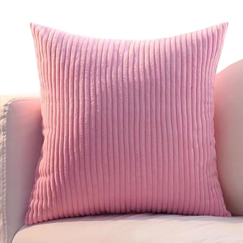 ZZDZW Kissenbezug 80x80 2er Set Sofa Kissenbezüge 65x65,Kord Zierkissenbezug Dekokissen Sofakissen Groß Kissenhülle Dekorative Weiche Zierkissenbezüge Kissen Bezug(Peach Red,80x80 cm) von ZZDZW
