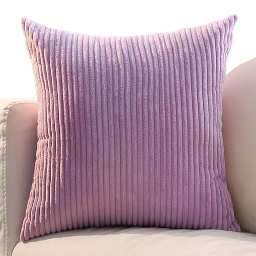 ZZDZW Kissenbezug 80x80 2er Set Sofa Kissenbezüge 65x65,Kord Zierkissenbezug Dekokissen Sofakissen Groß Kissenhülle Dekorative Weiche Zierkissenbezüge Kissen Bezug(Taro Purple,50x70 cm) von ZZDZW