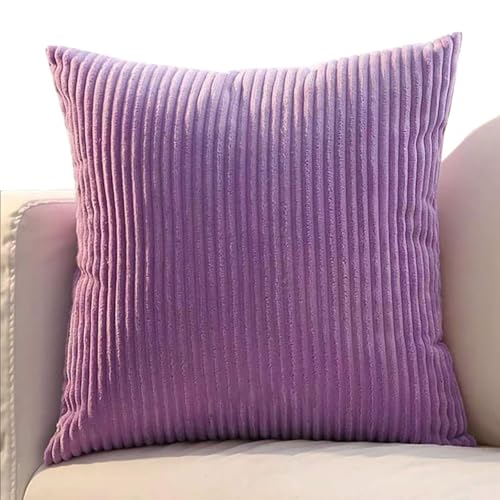 ZZDZW Kissenbezug 80x80 2er Set Sofa Kissenbezüge 65x65,Kord Zierkissenbezug Dekokissen Sofakissen Groß Kissenhülle Dekorative Weiche Zierkissenbezüge Kissen Bezug(Violett,80x80 cm) von ZZDZW