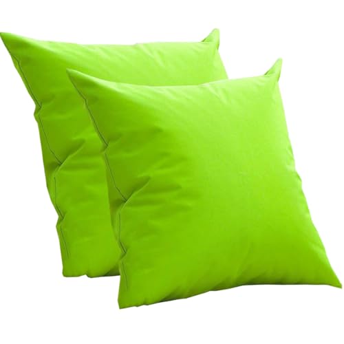 ZZDZW Outdoor Kissenbezug 80x80 50x70 60x80 Kissenbezüge Groß 2er Set Wasserdicht Garten Kissenhülle 50x50 60x60 Couch Dekokissen Bezug Abnehmbare Sofa Kopfkissenbezug(Soft Green,60x60 cm Pack of 2) von ZZDZW