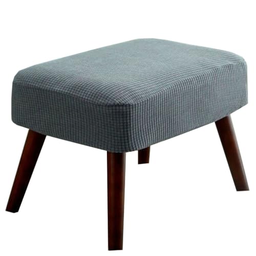 ZZDZW Schonbezug Hocker Rechteckig,Bezug Für Fußhocker, Stretch Bezug Für Hocker Hockerbezug Beinstütze Abdeckung Hussen Sitzhocker Eingangbank Überzug Bank Sitzbank Bezug (Color : Dark Grey) von ZZDZW