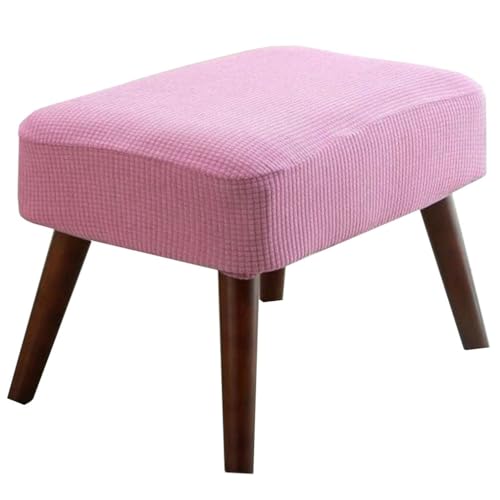 ZZDZW Schonbezug Hocker Rechteckig,Bezug Für Fußhocker, Stretch Bezug Für Hocker Hockerbezug Beinstütze Abdeckung Hussen Sitzhocker Eingangbank Überzug Bank Sitzbank Bezug (Color : Pink Purple) von ZZDZW