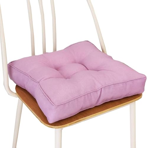ZZDZW Sitzkissen Leinen Esszimmer Stuhlkissen Stuhl Atmungsaktiv rutschfeste Stuhl-Sitzpolster Tatami Garten Büro Outdoor & Indoor Sitzauflage Für Zuhause, Büro, Garten(Lavender,45x45 cm) von ZZDZW