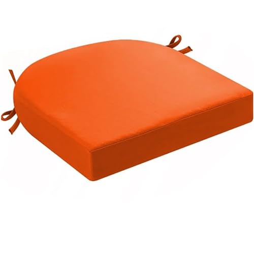 ZZDZW Sitzkissen Wasserdicht Chair Cushion Sitzpolster Für Stühle Polster Stuhl Polsterung 5cm Dichtes,Stuhlkissen Mit Bändern Für Outdoor Esszimmer Küche Bürostuhl Innen(Orange-red,47x40x5cm) von ZZDZW