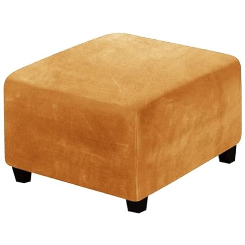 ZZDZW Sitzwürfel Bezug 33-45cm/62-76cm/80-100cm Bezug für Hocker Quadratisch Samt Ottomane Schonbezug Stretch Square Ottoman Covers waschbar Fußhocker ​hocker Husse (Color : Camel, Size : 33-45cm) von ZZDZW