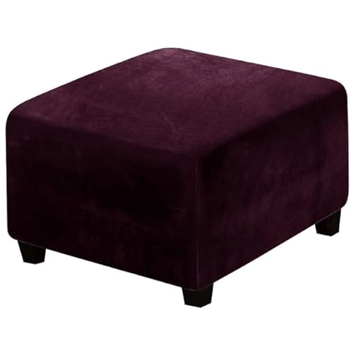 ZZDZW Sitzwürfel Bezug 33-45cm/62-76cm/80-100cm Bezug für Hocker Quadratisch Samt Ottomane Schonbezug Stretch Square Ottoman Covers waschbar Fußhocker ​hocker Husse (Color : Fuchsia, Size : 62-76cm) von ZZDZW