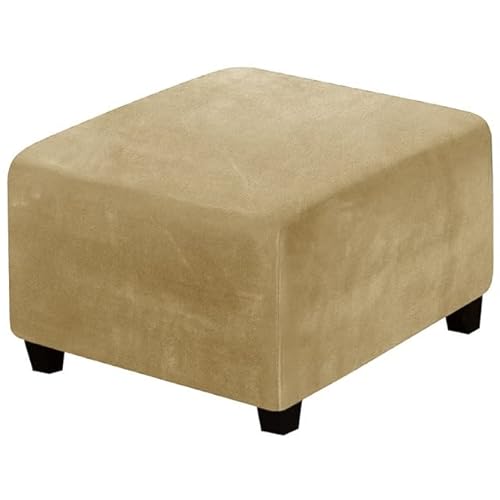 ZZDZW Sitzwürfel Bezug 33-45cm/62-76cm/80-100cm Bezug für Hocker Quadratisch Samt Ottomane Schonbezug Stretch Square Ottoman Covers waschbar Fußhocker ​hocker Husse (Color : Leather, Size : 33-45cm) von ZZDZW