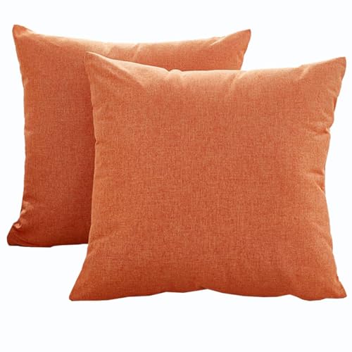 ZZDZW Sofa Kissenbezug 45x45 40x60 Kissenbezüge 40x40, 2er Set Zierkissenbezug Leinen Dekokissen Sofakissen Bezug Kissenhülle 50x50 Dekorative Weiche Zierkissenbezüge(Tangerine,40x60 cm Set of 2) von ZZDZW