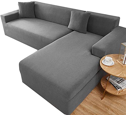 ZZDZW Sofa Überzug Ecksofa L Form Sofabezug Wasserdicht Beige Rechts Links Couchbezug Sofahusse L-förmiges Couch Hussen 1 2 3 4 Sitzer Stretch Eckcouch L-vormig Bezug L-Förmige Sofabezüge von ZZDZW