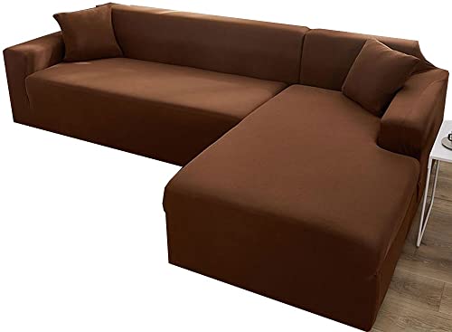 ZZDZW Sofa Überzug Ecksofa L Form Sofabezug Wasserdicht Beige Rechts Links Couchbezug Sofahusse L-förmiges Couch Hussen 1 2 3 4 Sitzer Stretch Eckcouch L-vormig Bezug L-Förmige Sofabezüge von ZZDZW