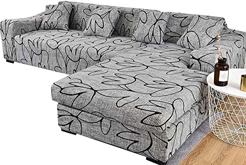 ZZDZW Sofa Überzug Ecksofa L Form Sofabezug Wasserdicht Beige Rechts Links Couchbezug Sofahusse L-förmiges Couch Hussen 1 2 3 4 Sitzer Stretch Eckcouch L-vormig Bezug L-Förmige Sofabezüge von ZZDZW