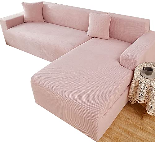 ZZDZW Sofa Überzug Ecksofa L Form Sofabezug Wasserdicht Beige Rechts Links Couchbezug Sofahusse L-förmiges Couch Hussen 1 2 3 4 Sitzer Stretch Eckcouch L-vormig Bezug L-Förmige Sofabezüge von ZZDZW