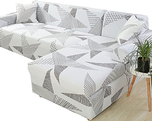 ZZDZW Sofa Überzug Ecksofa L Form Sofabezug Wasserdicht Beige Rechts Links Couchbezug Sofahusse L-förmiges Couch Hussen 1 2 3 4 Sitzer Stretch Eckcouch L-vormig Bezug L-Förmige Sofabezüge von ZZDZW