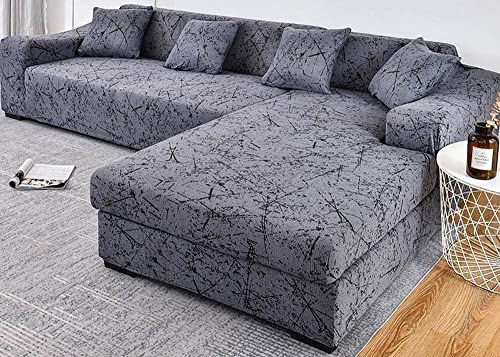 ZZDZW Sofabezug L Form Wasserdicht Beige Grau Rechts Links Couchbezug Sofahusse L-förmiges Sofa Überzug Couch Hussen 1 2 3 4 Sitzer Ecksofa Stretch Eckcouch L-vormig Bezug L-Förmige Sofabezüge von ZZDZW