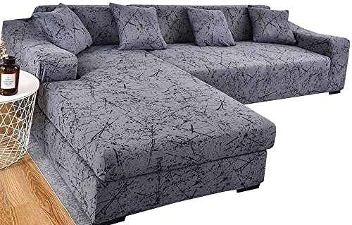 ZZDZW Sofabezug Wasserdicht Sofahusse Sofa Überzug Ecksofa L Form Beige Grau Rechts Links Couchbezug U Form Groß Couch Hussen 1 2 3 4 Sitzer Stretch Eckcouch L-vormig Bezug Sofabezüge von ZZDZW