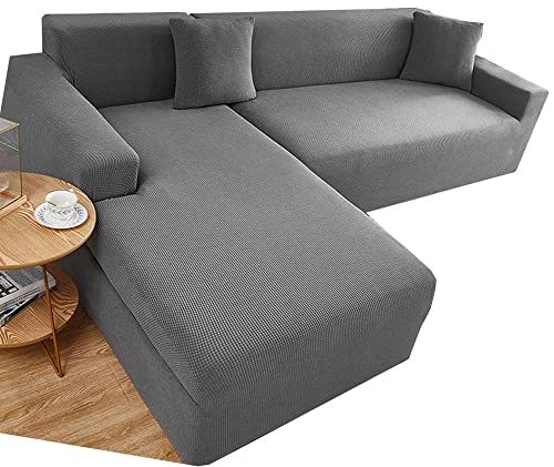 ZZDZW Sofabezug Wasserdicht Sofahusse Sofa Überzug Ecksofa L Form Beige Grau Rechts Links Couchbezug U Form Groß Couch Hussen 1 2 3 4 Sitzer Stretch Eckcouch L-vormig Bezug Sofabezüge von ZZDZW