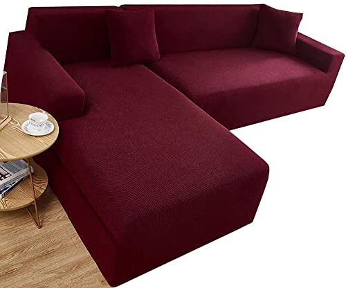 ZZDZW Sofabezug Wasserdicht Sofahusse Sofa Überzug Ecksofa L Form Beige Grau Rechts Links Couchbezug U Form Groß Couch Hussen 1 2 3 4 Sitzer Stretch Eckcouch L-vormig Bezug Sofabezüge von ZZDZW