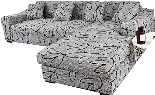 ZZDZW Sofahusse L Form, Sofabezug Wasserdicht Sofa Überzug Ecksofa Beige Rechts Links Couchbezug U Form Groß Couch Hussen 1 2 3 4 Sitzer Stretch Eckcouch L-vormig Bezug Sofabezüge von ZZDZW