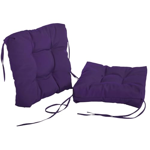ZZDZW Stuhlkissen 50x50,30x30,40x40cm Quadratisch Sitzkissen 2er Set, Bequem Weiches Stuhlauflage Dickes 8 cm,rutschfest Stuhl-Sitzkissen,für Außen Oder Innen, Garten, Büro(Purple,56x56 cm) von ZZDZW