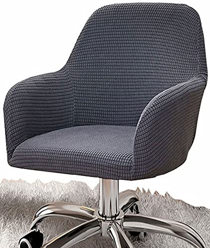 ZZDZW Stuhlüberzug Stretch Stuhlbezug Samt 6er Set 4er Set, mit Armlehne Schwarz Weiß Grau,Elastische Flanell Stuhlabdeckungen Stuhlhussen Bezug Stuhl überwurf Schonbezug Bürostuhl von ZZDZW