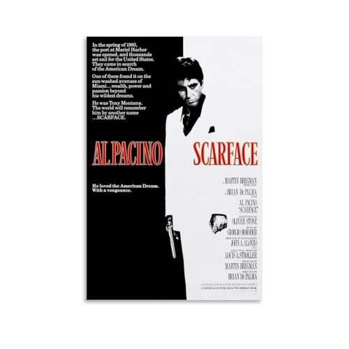 ZZFIAY Scarface Wasserdichtes Leinwand-Poster, Anti-Fingerabdruck, verschleißfest, dekoratives Gemälde, langlebig und langlebig, geeignet für Eingang, Korridor, Unframe-Stil, 40 x 60 cm ZZFIAY Scarface Wasserdichtes Leinwand-Poster, Anti-Fingerabdruck, verschleißfest, dekoratives Gemälde, langlebig und langlebig, geeignet für Eingang, Korridor, Unframe-Stil, 40 x 60 cm von ZZFIAY