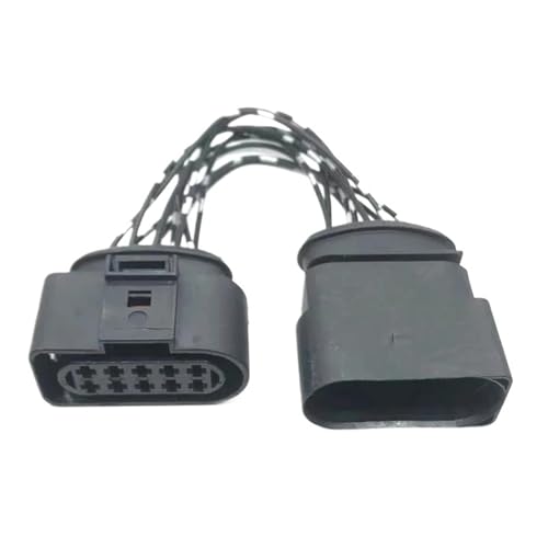 1/5 Sets Autoscheinwerfer versteckte Buchse auf 10-poligen Adapter mit Stecker-Pigtail-Buchse 1J0973835 1J0973735 (dunkelgrau, 1 S) von ZZGXWM