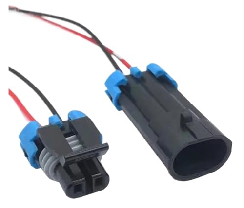 2-poliger weiblicher Automobil-Scheinwerfer-Blinker-Stecker, Außentemperatursensor, wasserdichter Kabelbaum (2P F, 10 S) von ZZGXWM