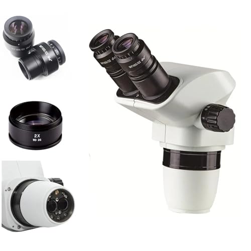 ZZGXWM Fernglas-Stereo-Mikroskopkopf mit 6,7 x 45 x Simul-Fokalzoom, mit 10 x Okular und 2 x Hilfslinse für Telefonplatinen-Reparatur von ZZGXWM