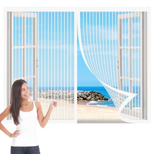 Magnetischer Fliegenvorhang 103 x 210 cm Insektenschutz Mückennetz Ohne Bohren Einfache Installation für Verschiedene Französische Fensteren, Weiß Magnetischer Fliegenvorhang 103 x 210 cm Insektenschutz Mückennetz Ohne Bohren Einfache Installation für Verschiedene Französische Fensteren, Weiß von ZZGZZG